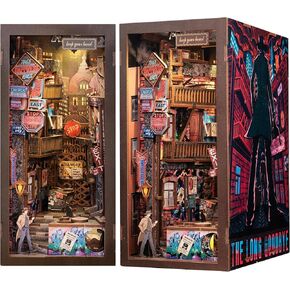 Cutefun Christmas Book Nook Kit, DIY Miniature House Kit for Adults, Booknook Kit Christmas Decorations with Music, Bookshelf Decor for 3D Wood Puzzle Lovers (Christmas Wish Store)