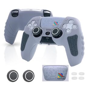 ECHZOVE PS5 Controller Cover Case, Anti-Slip Silicone Cover Skin Compatible with PS5 Controller with Thumb Grip Caps, Joystick Protectors and Cover Wrap Sticker - 30th Anniversary Limited Edition