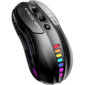 Uciefy Z05 Wireless Gaming Mouse, Tri-Mode 2.4G/Blutooth/USB-C Wired Mouse, 6 Programmable Buttons, 12000 DPI Optical Sensor, 16.8M RGB Backlit, Ergonomic Gaming Mouse for Mac, Laptop, PC (Black)