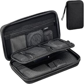 ProCase Large Hard Travel Electronic Organizer Case for MacBook Power Adapter Chargers Cables Tech Organizer Hard Drive USB Flash Disk SD Card Portable Electronics Accessories Bag -Black
