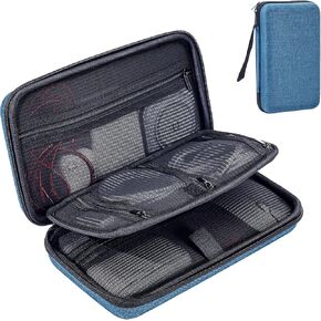 ProCase Large Hard Travel Electronic Organizer Case for MacBook Power Adapter Chargers Cables Tech Organizer Hard Drive USB Flash Disk SD Card Portable Electronics Accessories Bag -Black