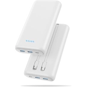 Portable Charger 36800mAh,4 Outputs Power Bank, Dual Input 5V/3A External Battery Pack,USB-C in&Out High-Speed Charging Backup Charger Compatible with iPhone 16/15/14/13,Samsung S23 Android Phone etc