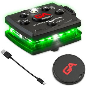 Guardian Angel Micro Series Safety Lights, (All White Front & Red Rear) | Rechargeable, Magnetic & Hands-Free Wearable LED Flashlight for Dog Walking, Cycling, Hiking, Camping & Fishing