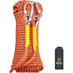 Nice C Climbing Rope, Rescue Rope, Construction Rope, Rock Climbing Rope, Static 10mm 32ft/64ft/96ft/160ft/230ft/500ft/985ft/1000ft with Carry Bag (Orange, 10M(32ft))