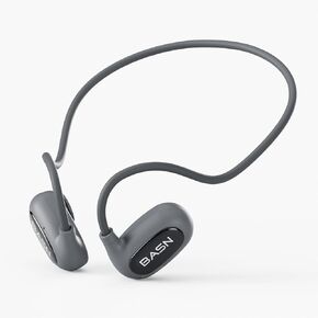 BASN AirS1 Open Ear Headphones, Bluetooth 5.3 Air Conduction ENC Sport Earbuds with Premium Sound & Clear Calls, IPX5 Waterproof Wireless Earphones for Workouts Running Hiking Cycling (Black)