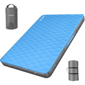 3.2" Ultra Thick Self Inflating Sleeping Pad, Fast Inflating Camping Mattress with Memory Foam, Camping Mat with Pillow & Pump Sack, 4 Season Insulated Sleeping Pad for Camping, Tent