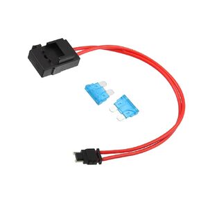 Motoforti Universal Fuse Adapter Fuse Kit, 15A, Plastic,Metal, Black Red, 1 Set