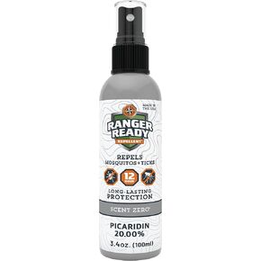 Ranger Ready Picaridin Insect Repellent Spray - Mosquito Repellent and Tick Spray, Scent Zero, Travel Size Bug Spray (3.4 oz, Pack of 1)