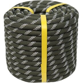 Braided Polyester Arborist Rope (3/8 inch X 100 feet) High Strength Outdoor Rope for Tree Climbing Hiking Camping Swing, Orange