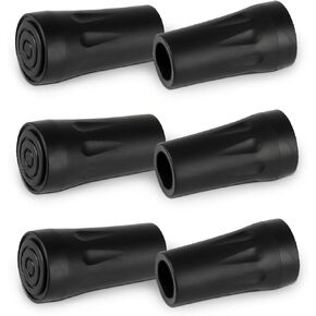 KINGGEAR 6Pcs Trekking Pole Tips Replacement Protectors, Rubber Feet for Walking Sticks Tips, Hiking Poles Tips Accessories, 11mm Hole Diameter Fits Most Standard Walking Sticks