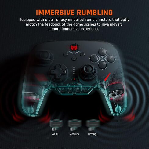 PC Gaming Controller, Wireless Controller with Custom Button, 6-Axis Gyro, Dual Shock, Macro, Turbo, Bluetooth Game Controller for Windows 10/Android/iOS/PC in Saudi Arabia
