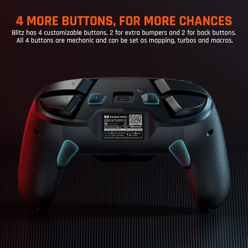 PC Gaming Controller, Wireless Controller with Custom Button, 6-Axis Gyro, Dual Shock, Macro, Turbo, Bluetooth Game Controller for Windows 10/Android/iOS/PC in Saudi Arabia