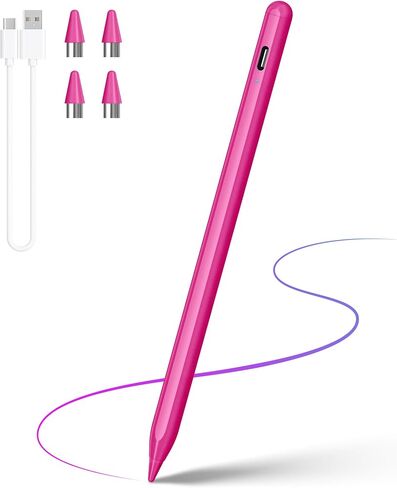 DRYMOKINI Stylus Pen, Active Stylus Pen Touch Screens Compatible for Android and iOS Tablet/Phones, Rechargeable Universal Stylus Pencil Compatible for A-pple/i-Pad/Phone Tablet, BabyPink in Saudi Arabia