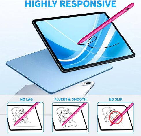 DRYMOKINI Stylus Pen, Active Stylus Pen Touch Screens Compatible for Android and iOS Tablet/Phones, Rechargeable Universal Stylus Pencil Compatible for A-pple/i-Pad/Phone Tablet, BabyPink in Saudi Arabia