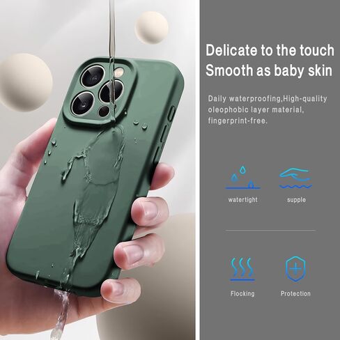 حافظة SUW متوافقة مع iPhone 16 Pro، [متوافقة مع MagSafe] حافظة سيليكون مقاس 6.3 بوصة مع [واقي شاشة] [حماية كاملة للكاميرا]، بطانة داخلية ناعمة من الألياف الدقيقة المضادة للخدش، أخضر منتصف الليل in Saudi Arabia