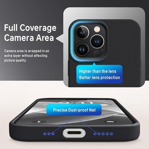حافظة SUW متوافقة مع iPhone 16 Pro، [متوافقة مع MagSafe] حافظة سيليكون مقاس 6.3 بوصة مع [واقي شاشة] [حماية كاملة للكاميرا]، بطانة داخلية ناعمة من الألياف الدقيقة المضادة للخدش، أخضر منتصف الليل in Kuwait