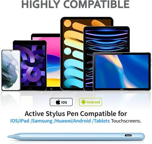 DRYMOKINI Stylus Pen, Active Stylus Pen Touch Screens Compatible for Android and iOS Tablet/Phones, Rechargeable Universal Stylus Pencil Compatible for A-pple/i-Pad/Phone Tablet, BabyPink in Saudi Arabia