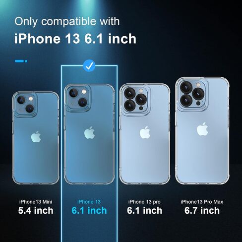 [جراب شفاف 5 في 1 مصمم لهاتف iPhone 15 Plus مع واقي شاشة [عبوة من قطعتين] + واقي عدسة الكاميرا [عبوتين]، غطاء شفاف للحماية من السقوط من الدرجة العسكرية مقاس 6.7 بوصة in Saudi Arabia
