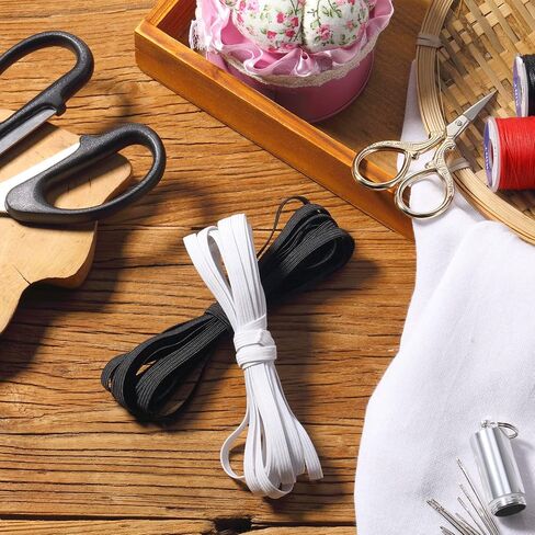 willbond 12 لفة شريط مرن ملون قابل للطي سلك مرن شديد التحمل شريط مطاطي مرن محبوك شريط مرن مسطح للخياطة اليدوية أساور لحاف DIY (حجم متنوع × 61 ياردة، ألوان قديمة) in Saudi Arabia