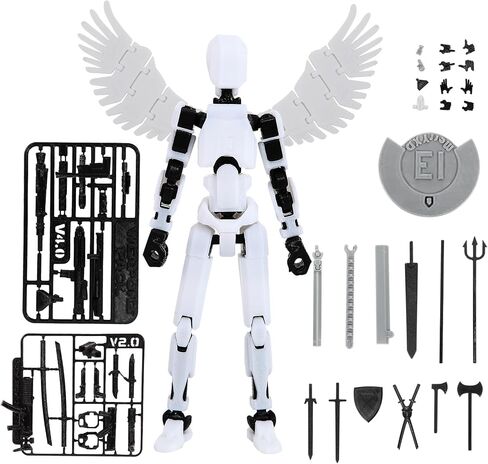 MerryXD Titan 13 Action Figure,Assembly Completed Dummy 13 Action Figure Lucky 13 Action Figure T13 Action Figure 3D Printed Multi-Jointed Movable, Nova 13 Action Figure Toy Black in Saudi Arabia