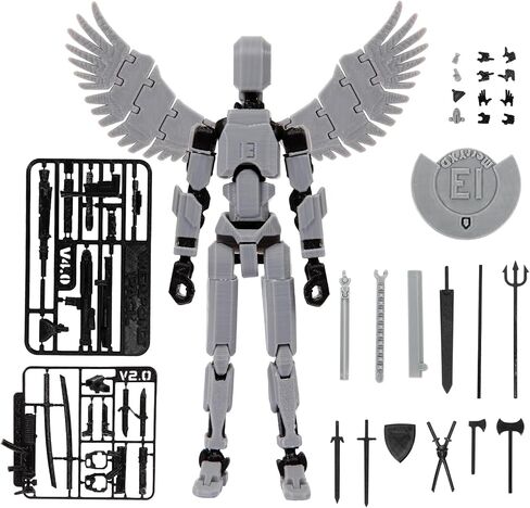MerryXD Titan 13 Action Figure,Assembly Completed Dummy 13 Action Figure Lucky 13 Action Figure T13 Action Figure 3D Printed Multi-Jointed Movable, Nova 13 Action Figure Toy Black in Saudi Arabia