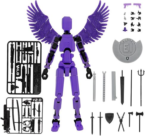 MerryXD Titan 13 Action Figure,Assembly Completed Dummy 13 Action Figure Lucky 13 Action Figure T13 Action Figure 3D Printed Multi-Jointed Movable, Nova 13 Action Figure Toy Black in Saudi Arabia