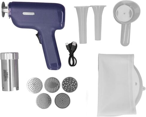 Electric Pasta Maker, Automatic Portable Handheld Noodle Maker with 5 Noodle Mould, Household Cordless Multifunction Spaghetti Ramen Maker, Noodle Press Machine for Homemade in Saudi Arabia