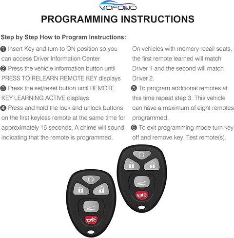 Key Fob, Keyless Entry Remote Start Control Replacement Fits for GMC Acadia 2007-2016 Yukon XL/Chevy Suburban Tahoe Traverse/Cadillac Escalade SRX/Buick Enclave FCC ID: OUC60270, OUC60221, 15913415 in Kuwait