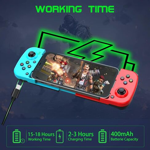 Megadream Mobile Game Controller Gamepad for iPhone iOS Android PC: Works with iPhone 17/16/15/14/13/12/11, iPad, Samsung Galaxy, TCL, Tablet, Call of Duty, Diablo Immortal - Directly Play (Black) in Saudi Arabia