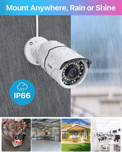ZOSI 3K Lite 8CH H.265+ Home Security Camera System with AI Human/Vehicle Detection,Night Vision,5MP Lite 8 Channel CCTV DVR,4pcs 1080P 1920TVL 2MP Outdoor Indoor Surveillance Dome Cameras (No HDD) in Saudi Arabia