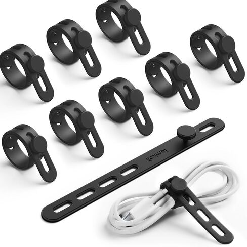 Lamicall 10 Pack Silicone Cable Ties Cord Organizer - Wire Management Wraps in Kuwait