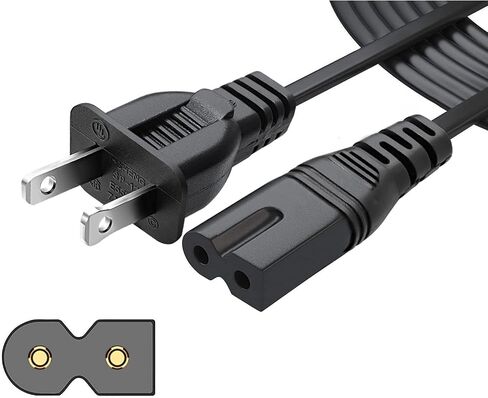 Chanzon 10ft Vizio Power Cord 7A 125v for Vizio D-E-M-Series HDTV Smart LED Sharp LCD TV Sony PS1 (2 Prong NEMA-1-15P IEC320-C7 Plug) 2Slot Universal Replacement Wall Polarized AC Cable(UL Listed) in Kuwait