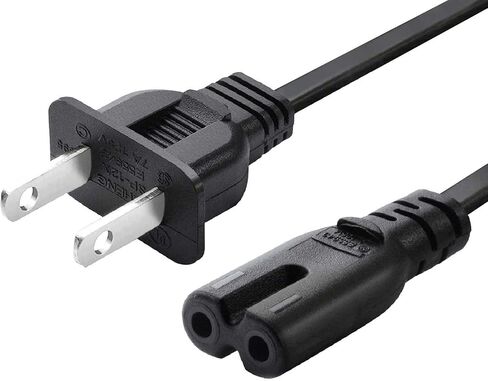 استبدال سلك الطاقة للتلفزيون chanzon لطابعة Samsung LG TCL Insignia Hp OfficeJet Envy Cannon Pixma Ps5 Ps4 PS3 PS2 PlayStation Xbox One Apple Hisense Epson Universal AC Cable 2 Prong 10ft 7A 125V in Kuwait