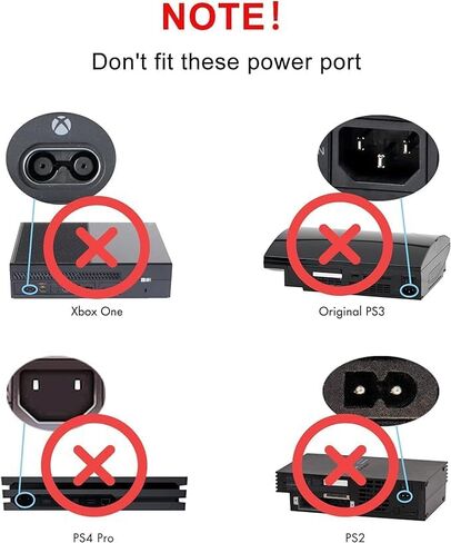 استبدال سلك الطاقة للتلفزيون chanzon لطابعة Samsung LG TCL Insignia Hp OfficeJet Envy Cannon Pixma Ps5 Ps4 PS3 PS2 PlayStation Xbox One Apple Hisense Epson Universal AC Cable 2 Prong 10ft 7A 125V in Kuwait