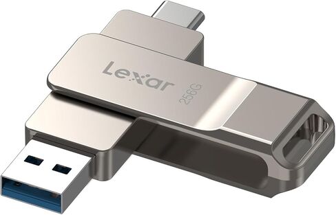 محرك أقراص Lexar D40E سعة 256 جيجابايت ثنائي USB 3.2 Gen 1 Type-C™، محرك أقراص فلاش USB-C ذو تصميم دوار ذو تصميم دوار (LJDD40E256G-BNSNG) in Kuwait