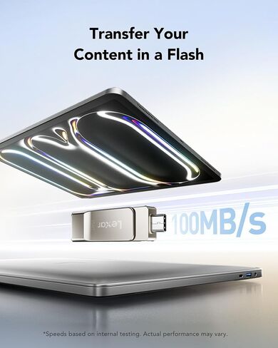 محرك أقراص Lexar D40E سعة 256 جيجابايت ثنائي USB 3.2 Gen 1 Type-C™، محرك أقراص فلاش USB-C ذو تصميم دوار ذو تصميم دوار (LJDD40E256G-BNSNG) in Kuwait