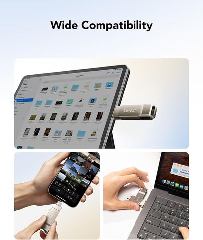 محرك أقراص Lexar D40E سعة 256 جيجابايت ثنائي USB 3.2 Gen 1 Type-C™، محرك أقراص فلاش USB-C ذو تصميم دوار ذو تصميم دوار (LJDD40E256G-BNSNG) in Kuwait