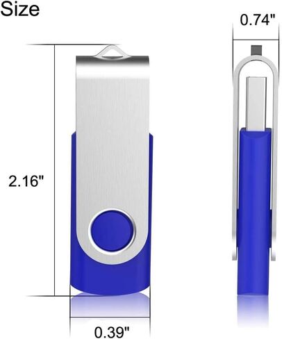Aiibe 5 عبوات من محركات أقراص فلاش USB سعة 64 جيجابايت سعة 64 جيجابايت محركات أقراص فلاش محرك إبهام دوار USB عصا USB 2.0 قلم (64 جيجا، 5 ألوان مختلطة: أسود أحمر أصفر أبيض أرجواني) in Kuwait