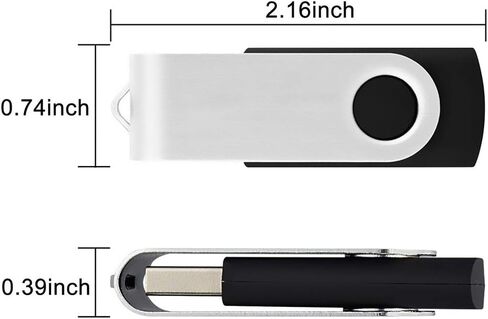 Aiibe 5 عبوات من محركات أقراص فلاش USB سعة 64 جيجابايت سعة 64 جيجابايت محركات أقراص فلاش محرك إبهام دوار USB عصا USB 2.0 قلم (64 جيجا، 5 ألوان مختلطة: أسود أحمر أصفر أبيض أرجواني) in Kuwait