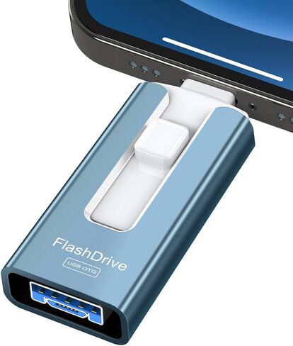 محرك أقراص فلاش USB سعة 256 جيجابايت للهاتف والوسادة، عصا صور، محركات أقراص USB خارجية عالية السرعة لتخزين الصور، عصا ذاكرة لحفظ المزيد من الصور ومقاطع الفيديو (أزرق، 256 جيجابايت) in Saudi Arabia