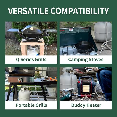 5FT Stainless Braided Propane Hose Adapter 1lb to 20 lb with Gauge, Propane Tank Hose Adapter, Compatible with BLACKSTONE 17"and 22" Griddle, Char-Broil, Weber Q, and More 1lb Portable Appliances in Saudi Arabia