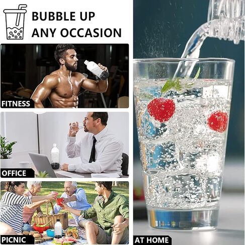 Mycket Soda Maker Bottles, 1 Liter Carbonating Bottles, BPA Free, Reusable Sparkling Water Bottles, Replacement Bottle for Soda Machine, 2 Pack, Black & White in Saudi Arabia