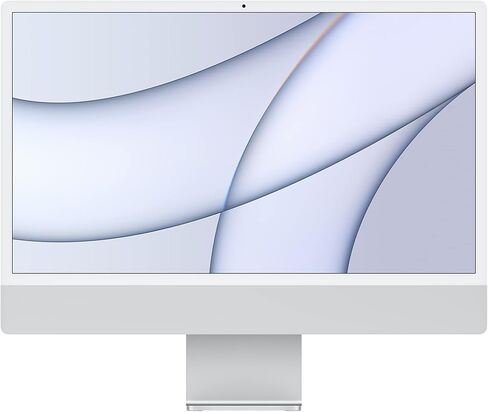 2021 Apple iMac مع شريحة Apple M1 مع وحدة معالجة مركزية 8 النواة (24 بوصة، 8 جيجابايت من ذاكرة الوصول العشوائي، 256 جيجابايت من سعة تخزين SSD) (QWERTY English) فضي (تم تجديد Premium) in Saudi Arabia