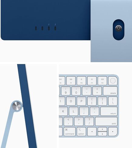 2021 Apple iMac مع شريحة Apple M1 مع وحدة معالجة مركزية 8 النواة (24 بوصة، 8 جيجابايت من ذاكرة الوصول العشوائي، 256 جيجابايت من سعة تخزين SSD) (QWERTY English) فضي (تم تجديد Premium) in Saudi Arabia