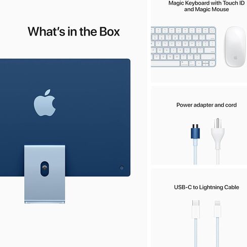 2021 Apple iMac مع شريحة Apple M1 مع وحدة معالجة مركزية 8 النواة (24 بوصة، 8 جيجابايت من ذاكرة الوصول العشوائي، 256 جيجابايت من سعة تخزين SSD) (QWERTY English) فضي (تم تجديد Premium) in Saudi Arabia