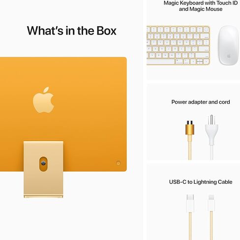 2021 Apple iMac مع شريحة Apple M1 مع وحدة معالجة مركزية 8 النواة (24 بوصة، 8 جيجابايت من ذاكرة الوصول العشوائي، 256 جيجابايت من سعة تخزين SSD) (QWERTY English) فضي (تم تجديد Premium) in Saudi Arabia