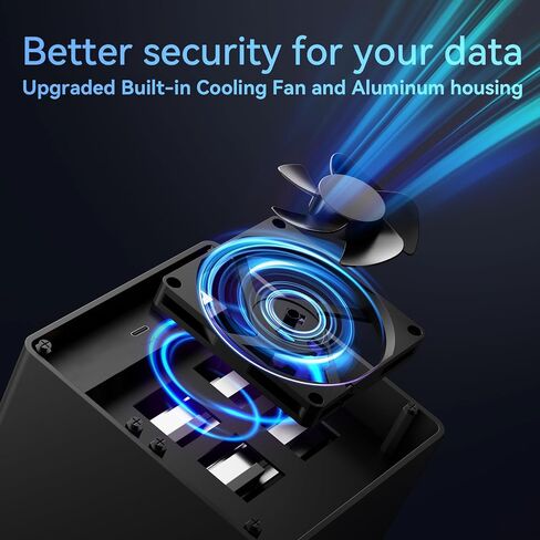 Aluminum 4 Bay 10Gbps Hard Drive Enclosure with Cooling Fan for 2.5“/3.5" SATA HDD/SSD with USB A/C 3.2 Gen 2, Support Hot Swappable, Daisy Chain Expansion, Tool-Free, DAS(NO RAID/NAS) in Saudi Arabia