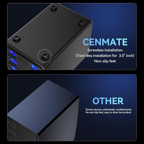 Aluminum 4 Bay 10Gbps Hard Drive Enclosure with Cooling Fan for 2.5“/3.5" SATA HDD/SSD with USB A/C 3.2 Gen 2, Support Hot Swappable, Daisy Chain Expansion, Tool-Free, DAS(NO RAID/NAS) in Saudi Arabia