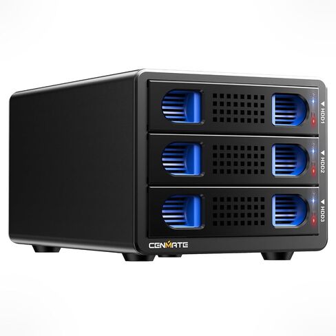 Aluminum 4 Bay 10Gbps Hard Drive Enclosure with Cooling Fan for 2.5“/3.5" SATA HDD/SSD with USB A/C 3.2 Gen 2, Support Hot Swappable, Daisy Chain Expansion, Tool-Free, DAS(NO RAID/NAS) in Saudi Arabia