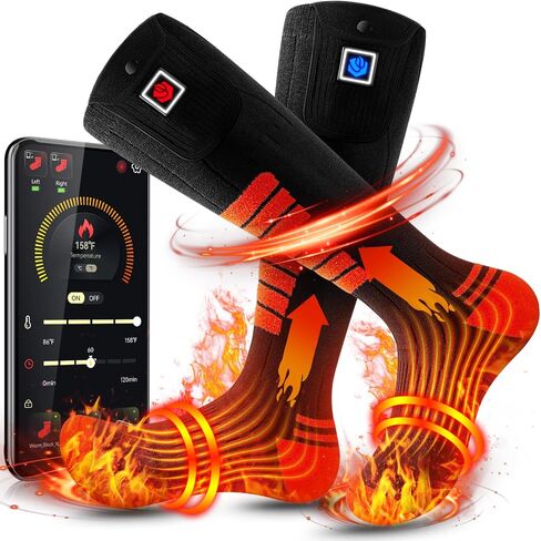 Heated Socks for Men Women 9V Constant Voltage 3000mAh Battery with APP Remote Control for Hunting Fishing Camping in Saudi Arabia